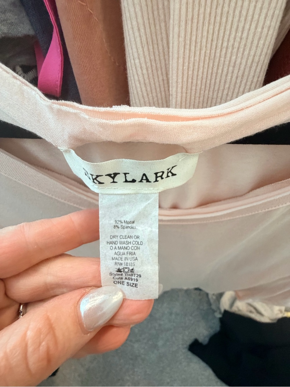 Feather-Trim Light Pink Short Sleeve Tee - Picture 2 of 2